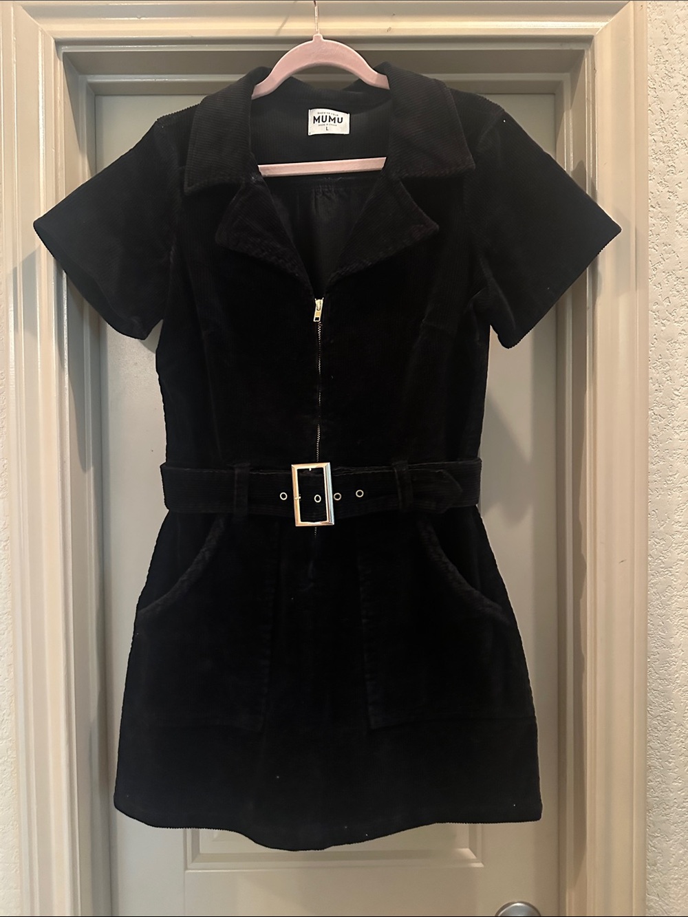 Black corduroy dress